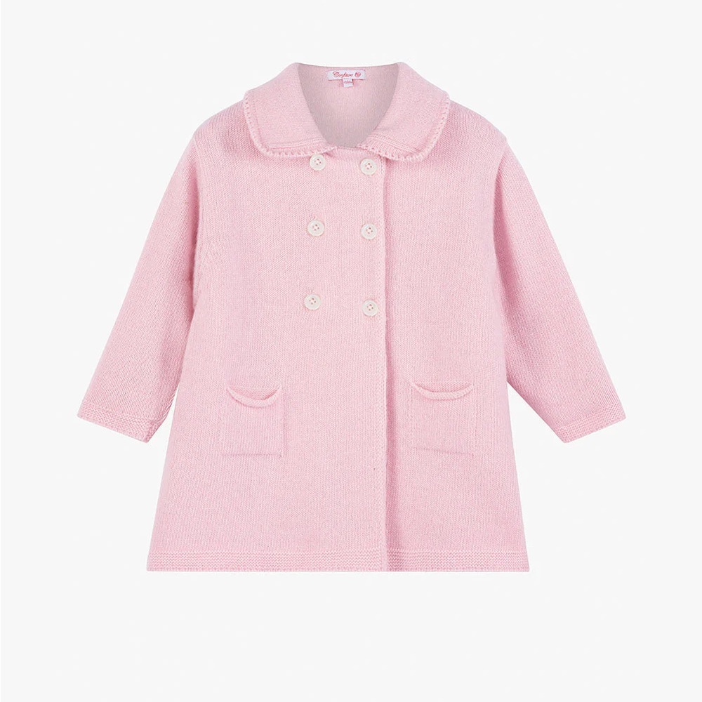 Trotters Pale Pink Alexandra Knitted Coat
